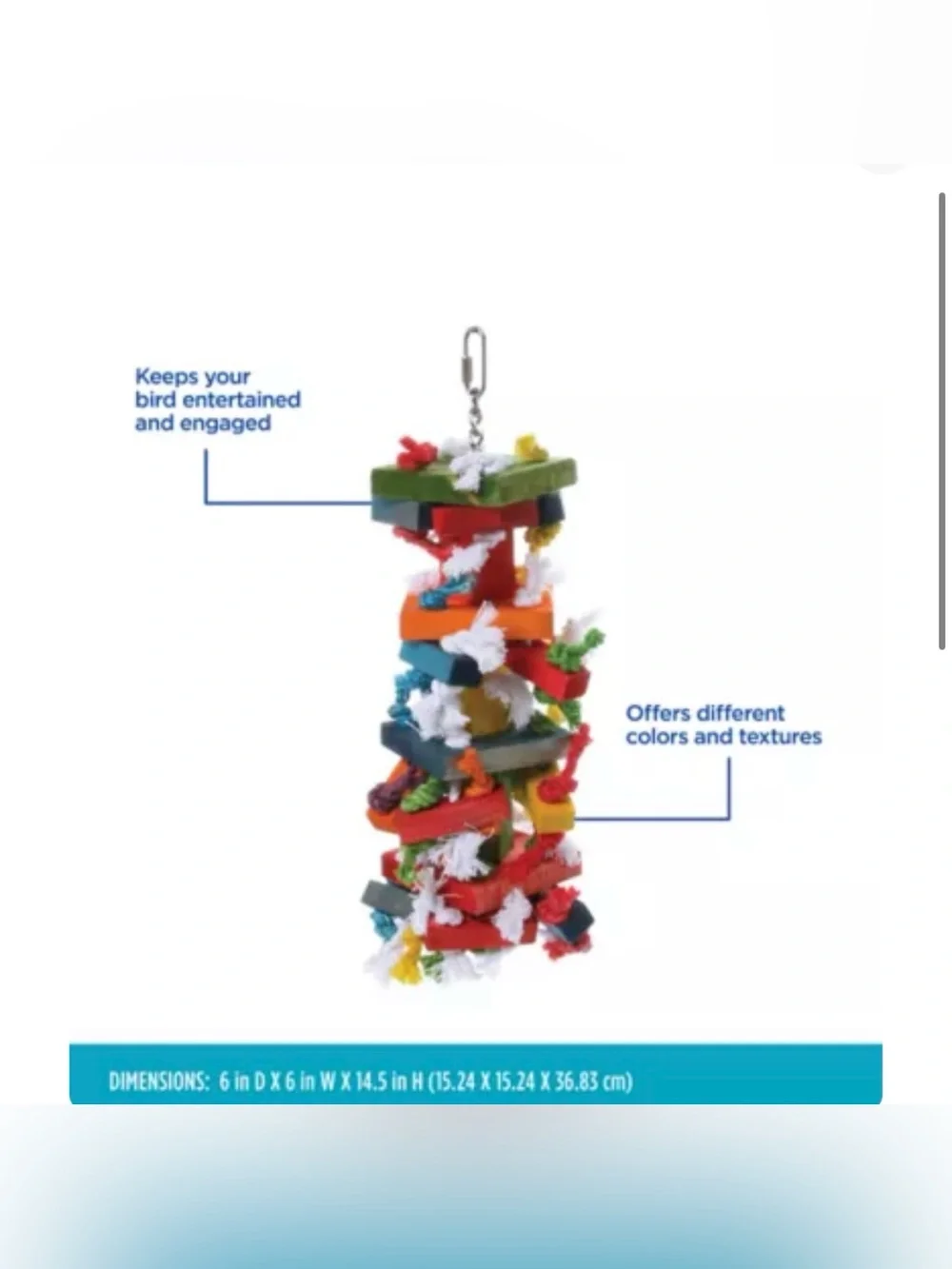 All Living Things® Knots & Blocks Bird Toy